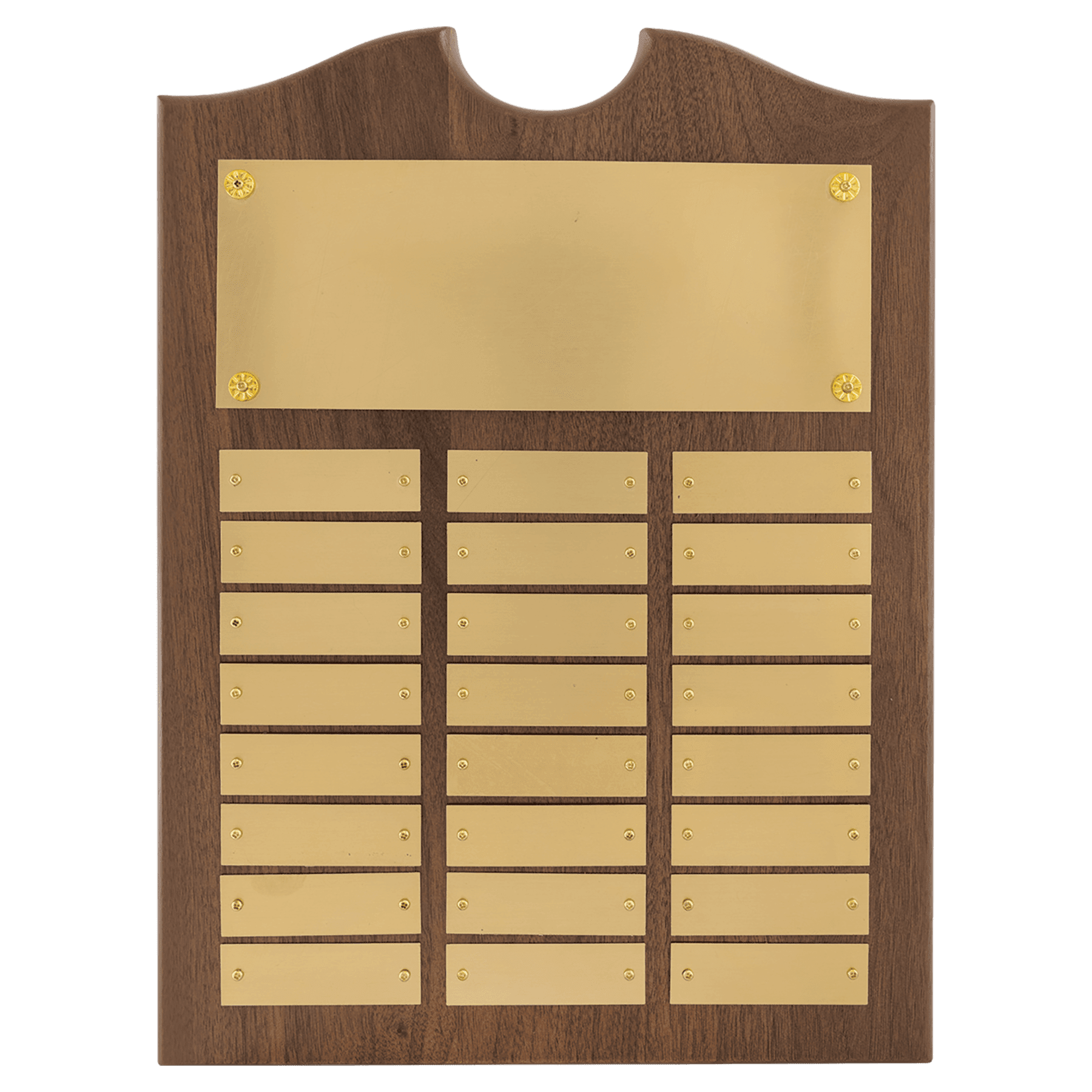 Perpetual Walnut Plaque With Scroll Top