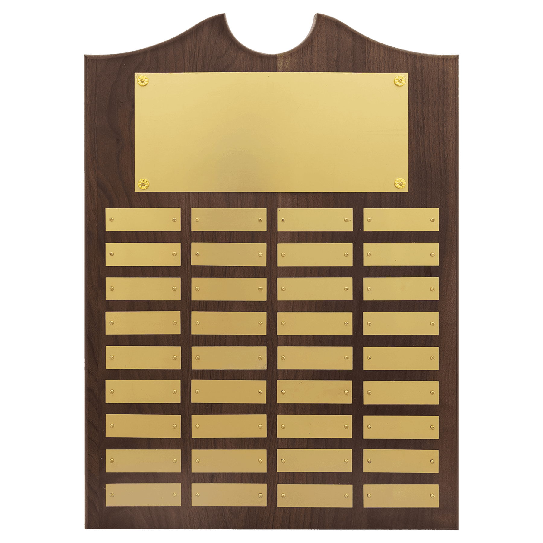 Perpetual Walnut Plaque With Scroll Top