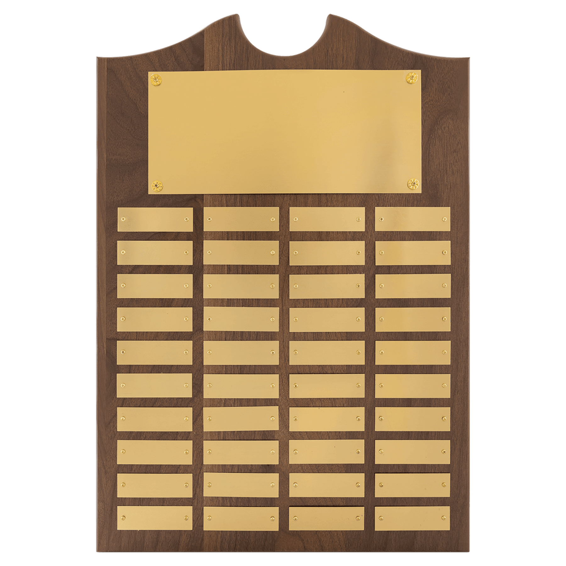 Perpetual Walnut Plaque With Scroll Top