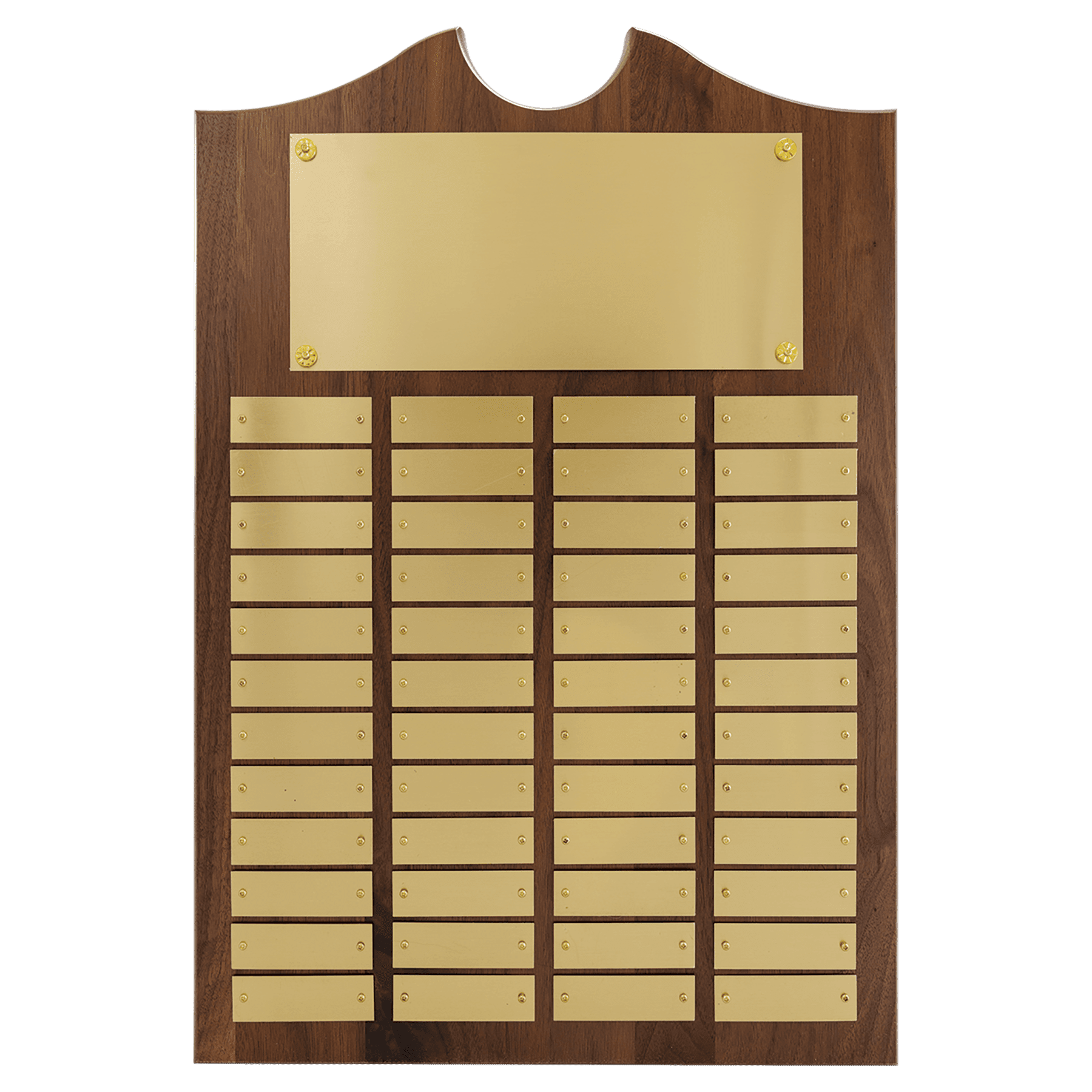 Perpetual Walnut Plaque With Scroll Top