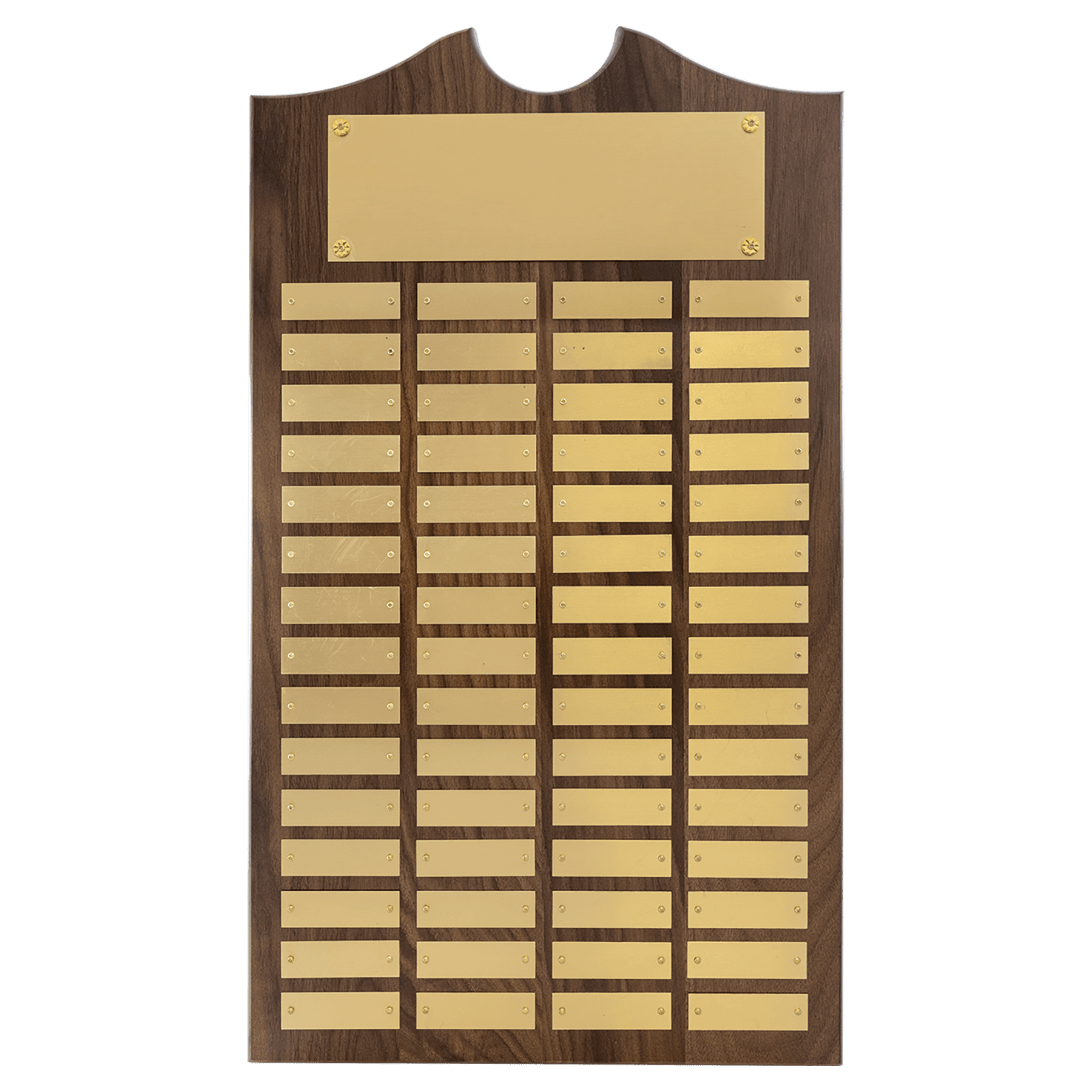 Perpetual Walnut Plaque With Scroll Top