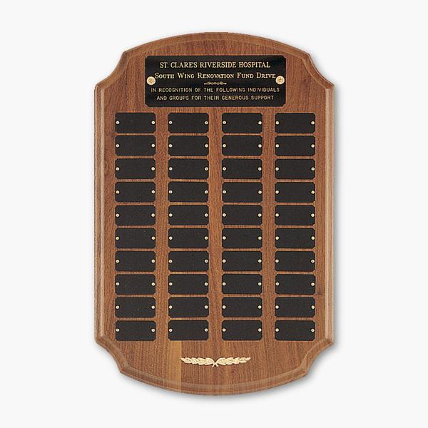 American Walnut 40-Plate Ornate Perpetual Plaque