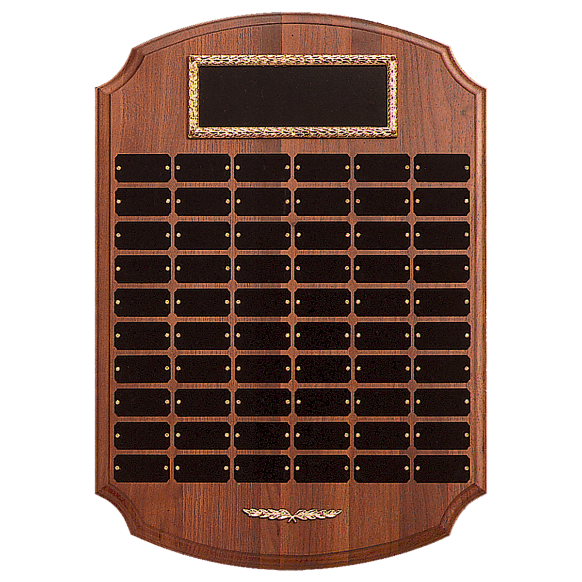 American Walnut 40-Plate Ornate Perpetual Plaque