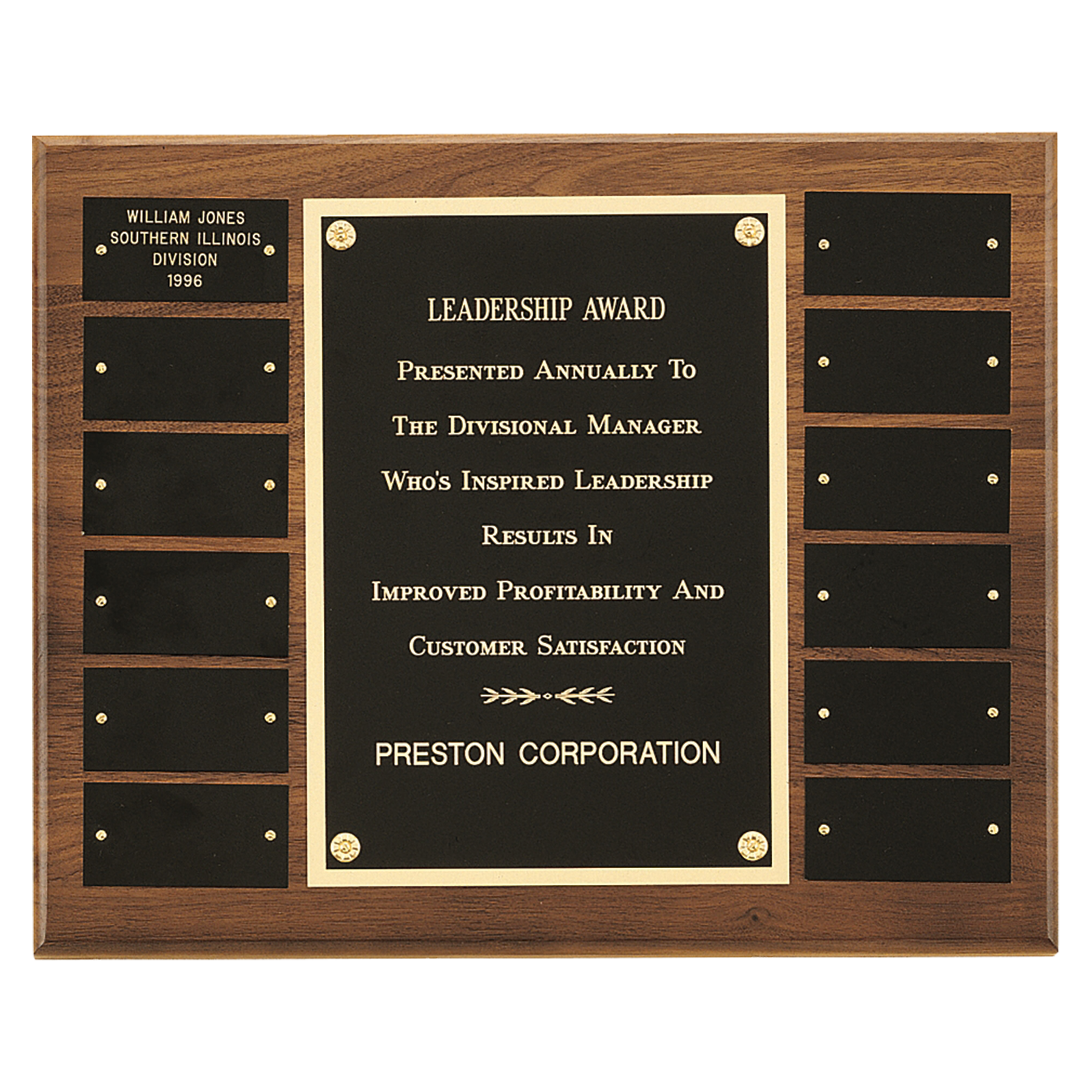 American Walnut Frame Perpetual Plaque