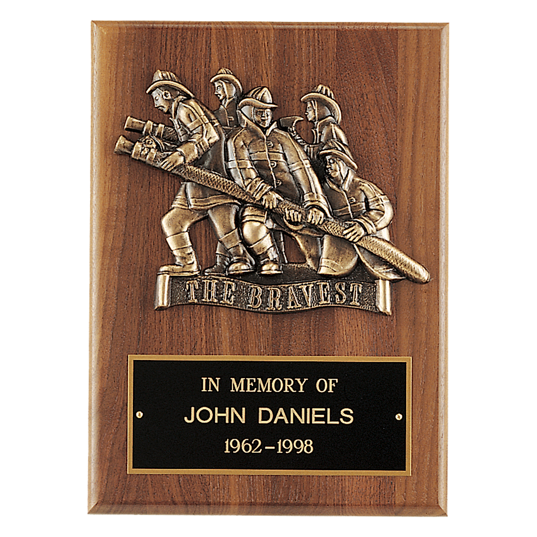 Fireman Plaque with Antique Bronze Finish Casting.
