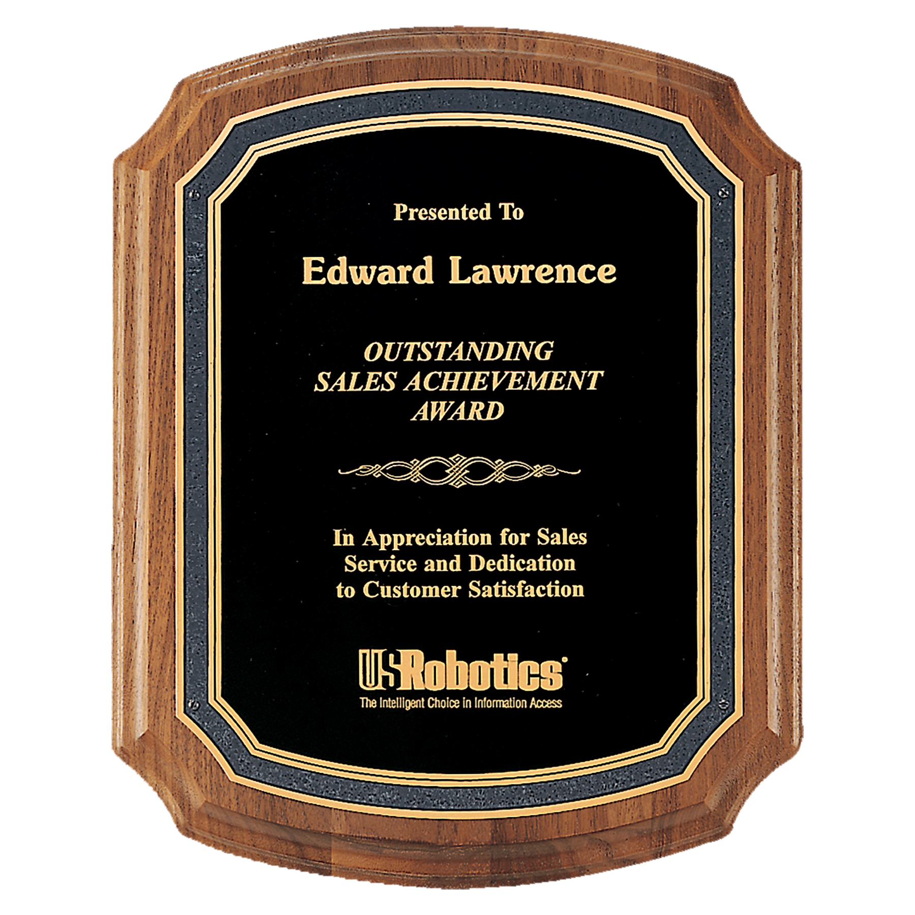 American Walnut Notched Plaque