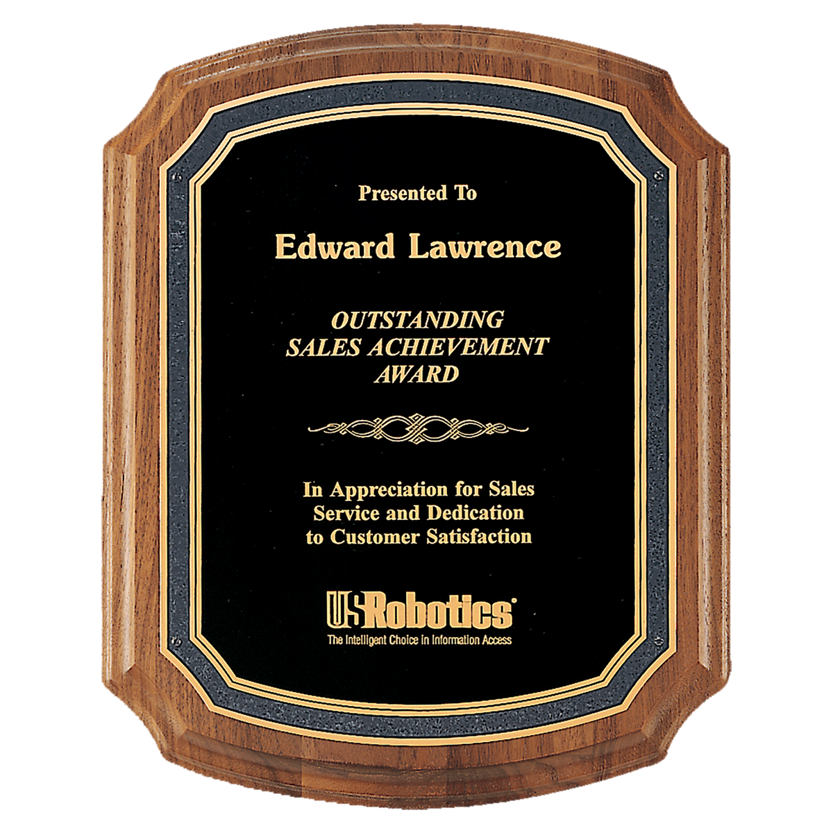 American Walnut Notched Plaque