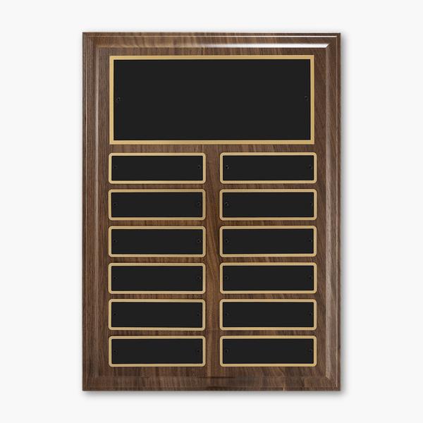American Walnut Cove-Edge Perpetual Plaque with Large Plates