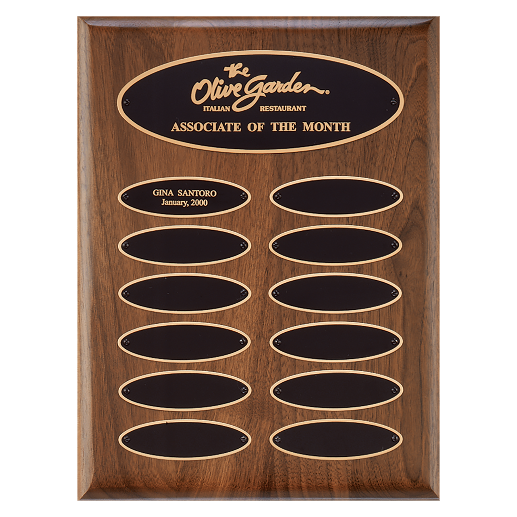 American Walnut Perpetual Plaque Elliptical Plates