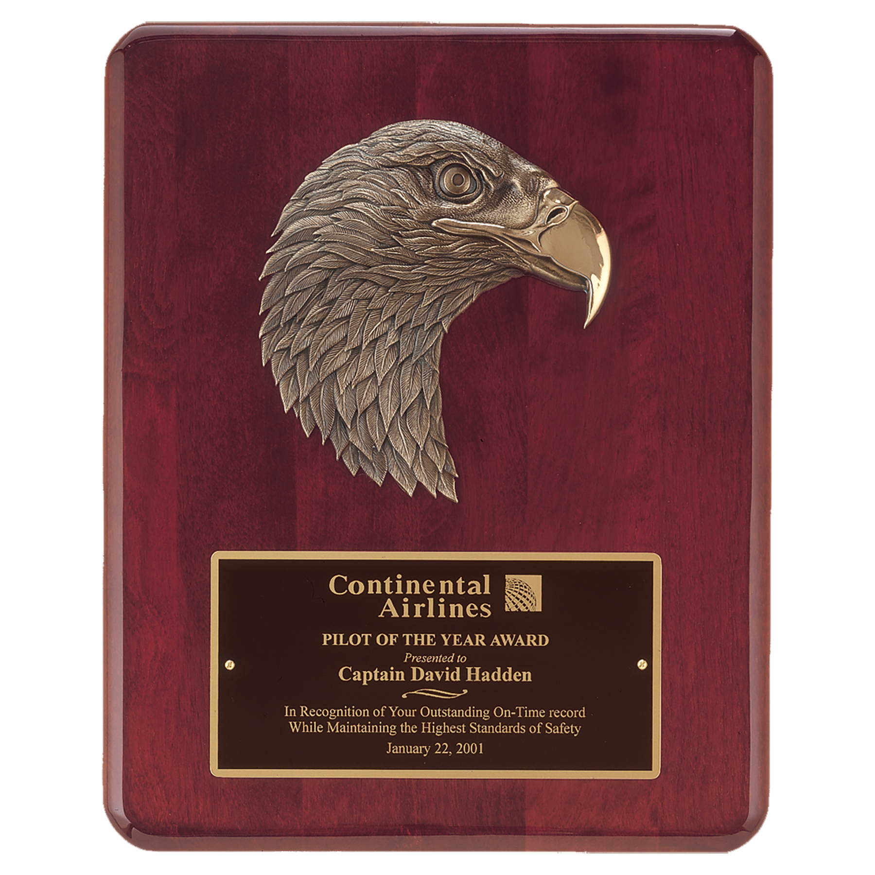 Antique Eagle Rosewood Piano Finish Plaque