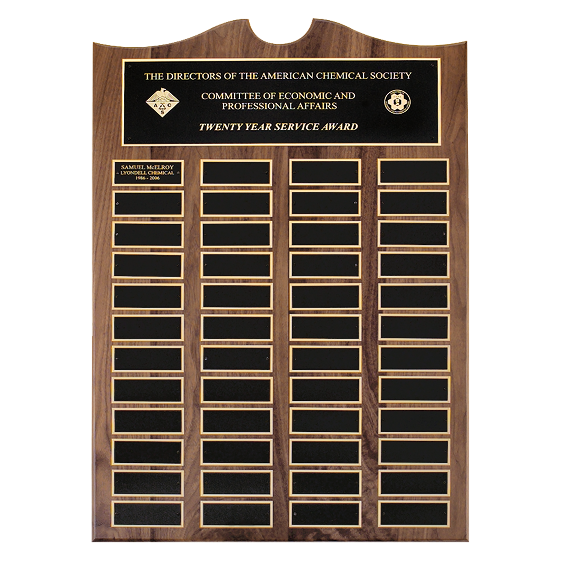 American Walnut Perpetual Plaque Roster Series