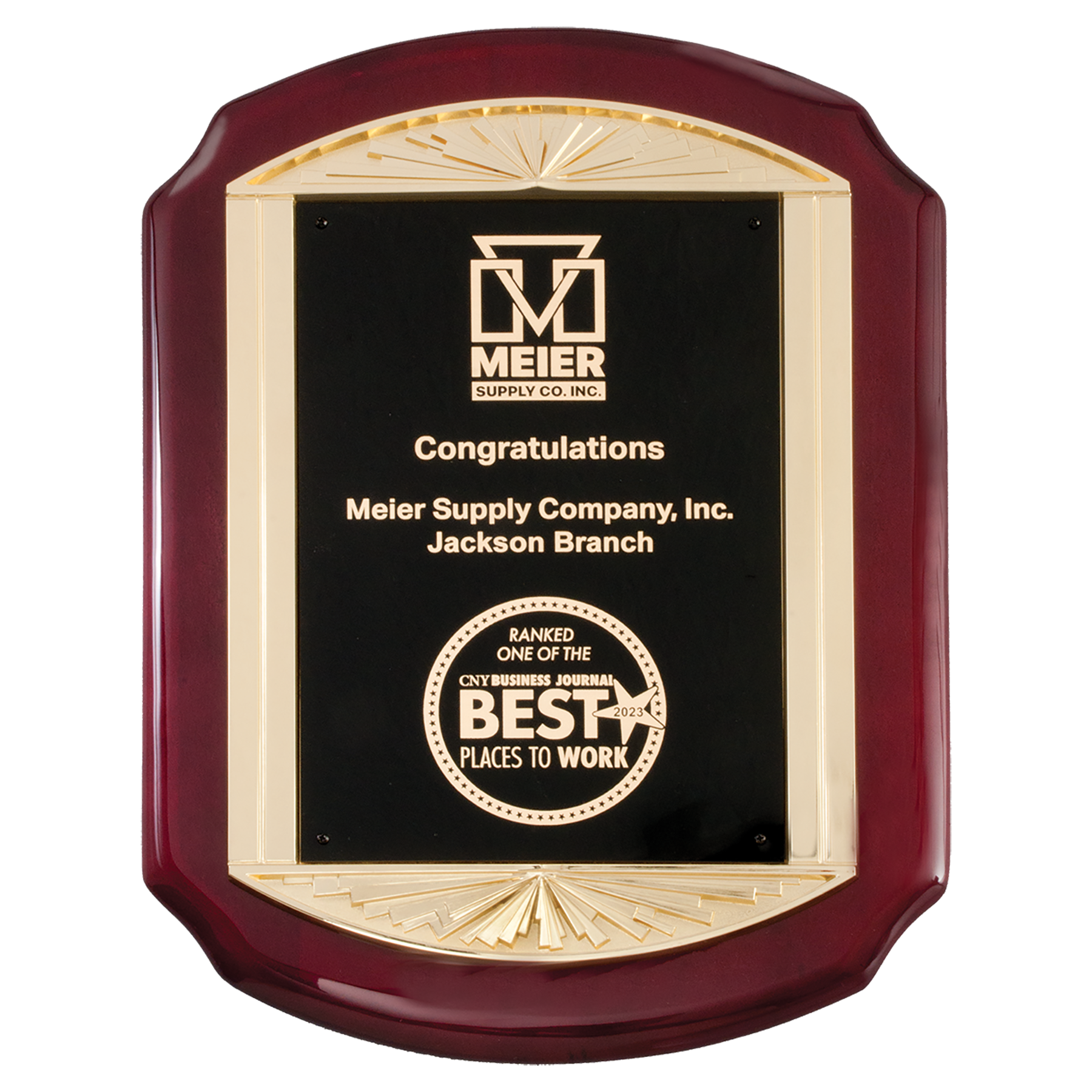 High Gloss Plaque with Gold Frame Casting