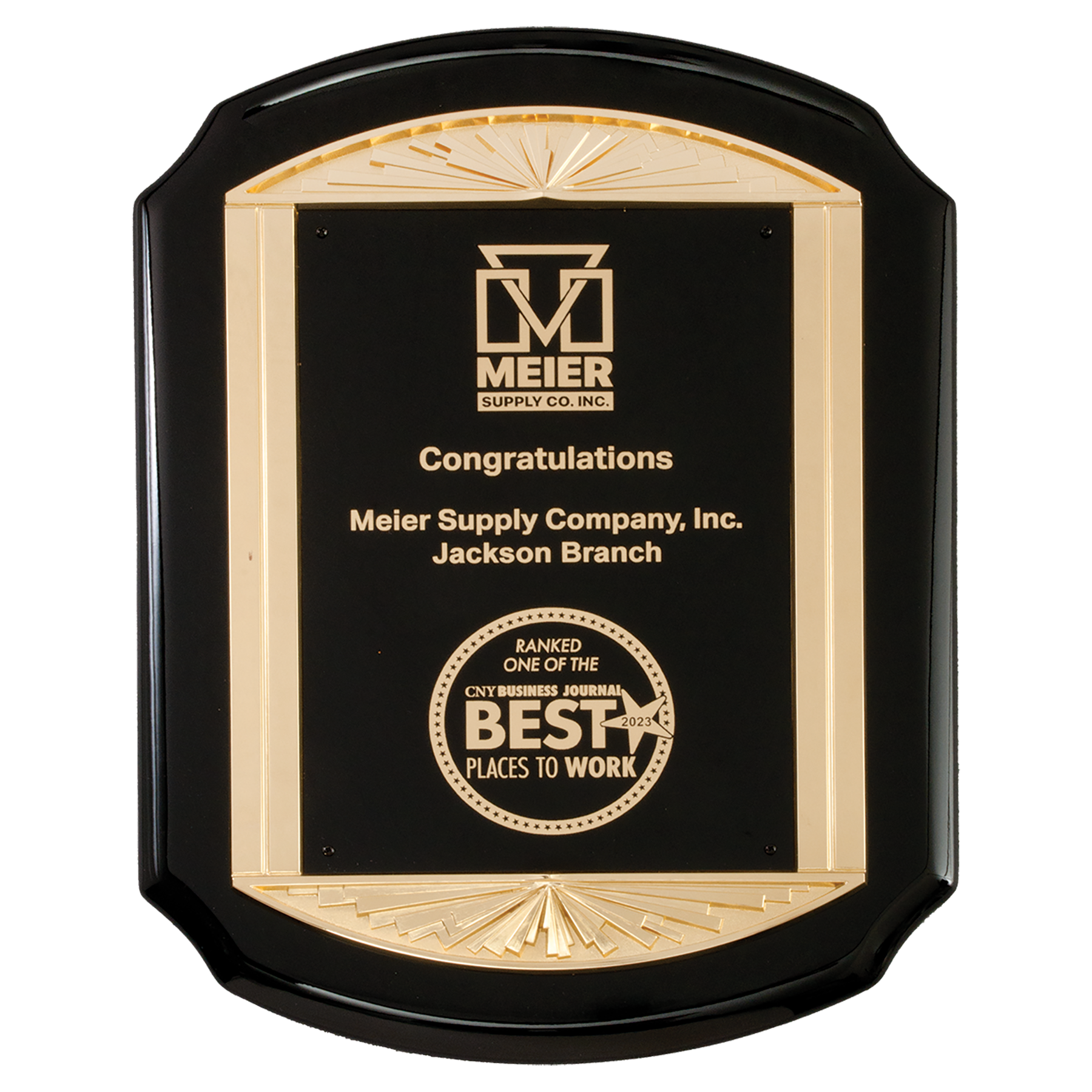 High Gloss Plaque with Gold Frame Casting