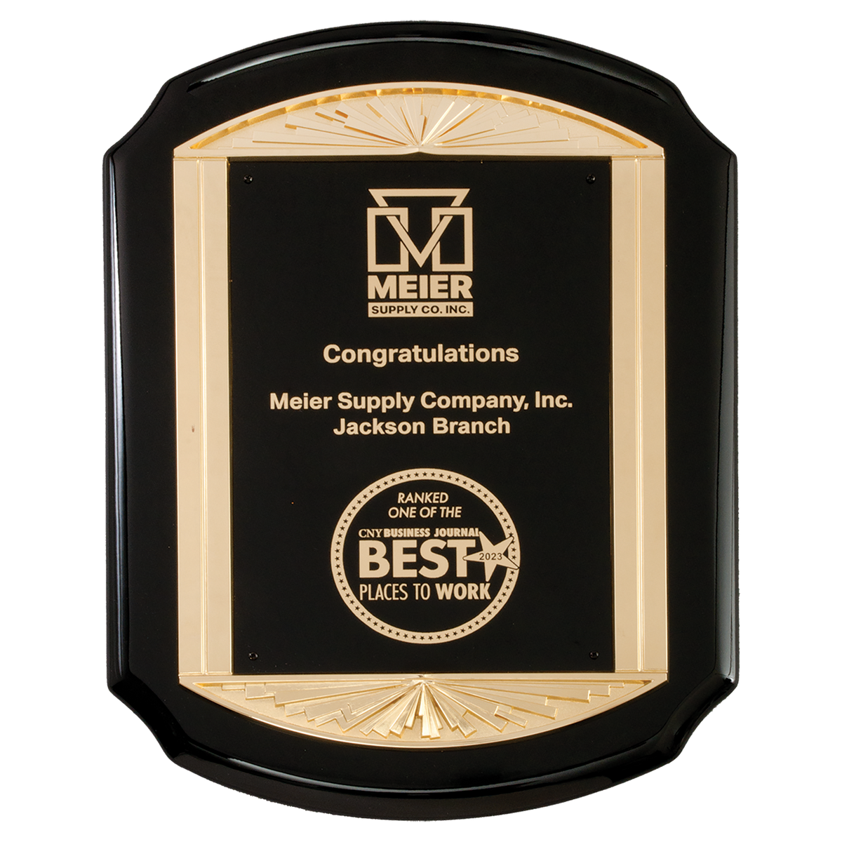 High Gloss Plaque with Gold Frame Casting