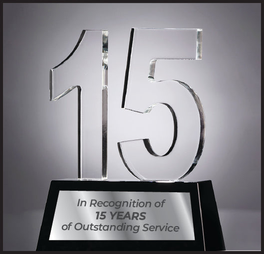 Years Of Service In Black And Clear Crystal