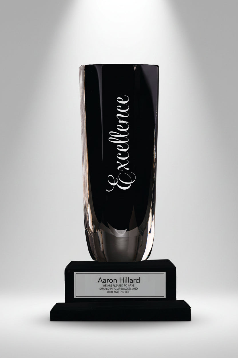 Art Glass Heavy Black Glass Vase