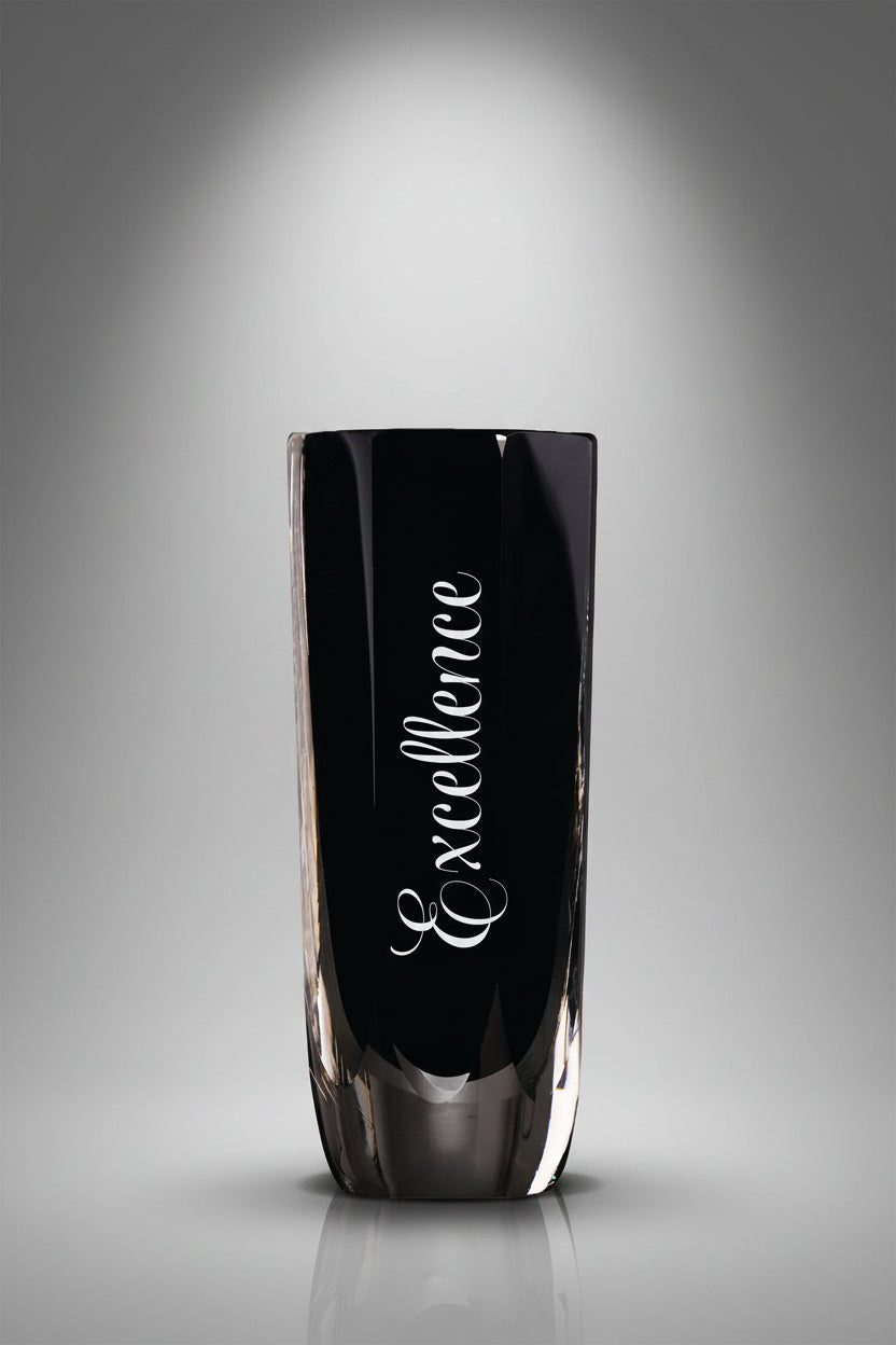 Art Glass Heavy Black Glass Vase