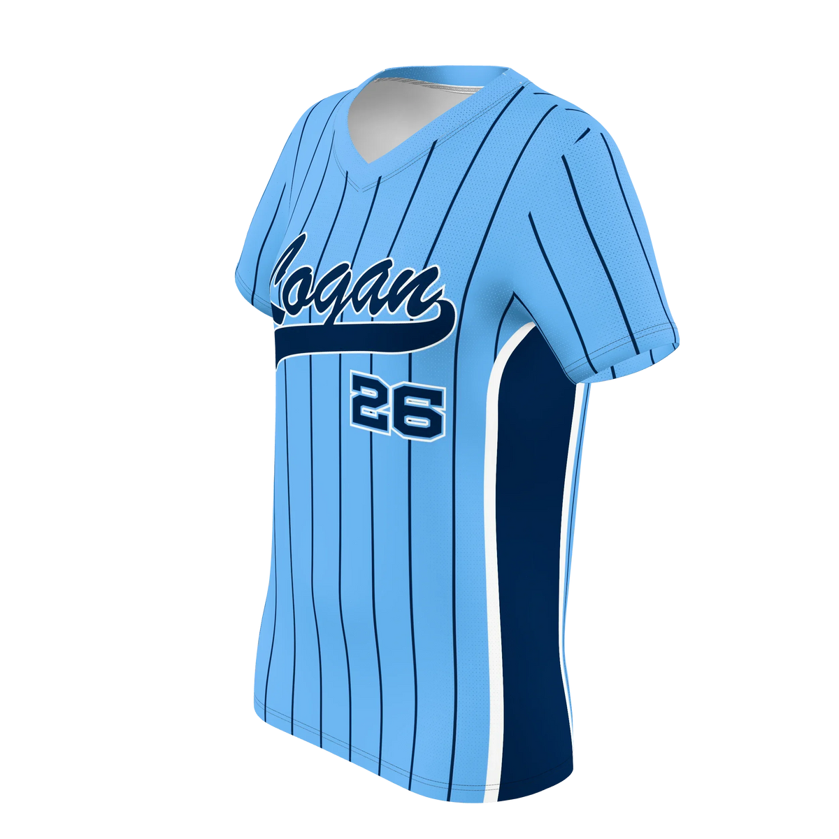 Custom Sublimated Women's Short Sleeve V-Neck T-Shirt — softball supplier alternate view 2