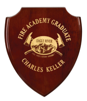 Rosewood Piano Finish Shield Plaque Award