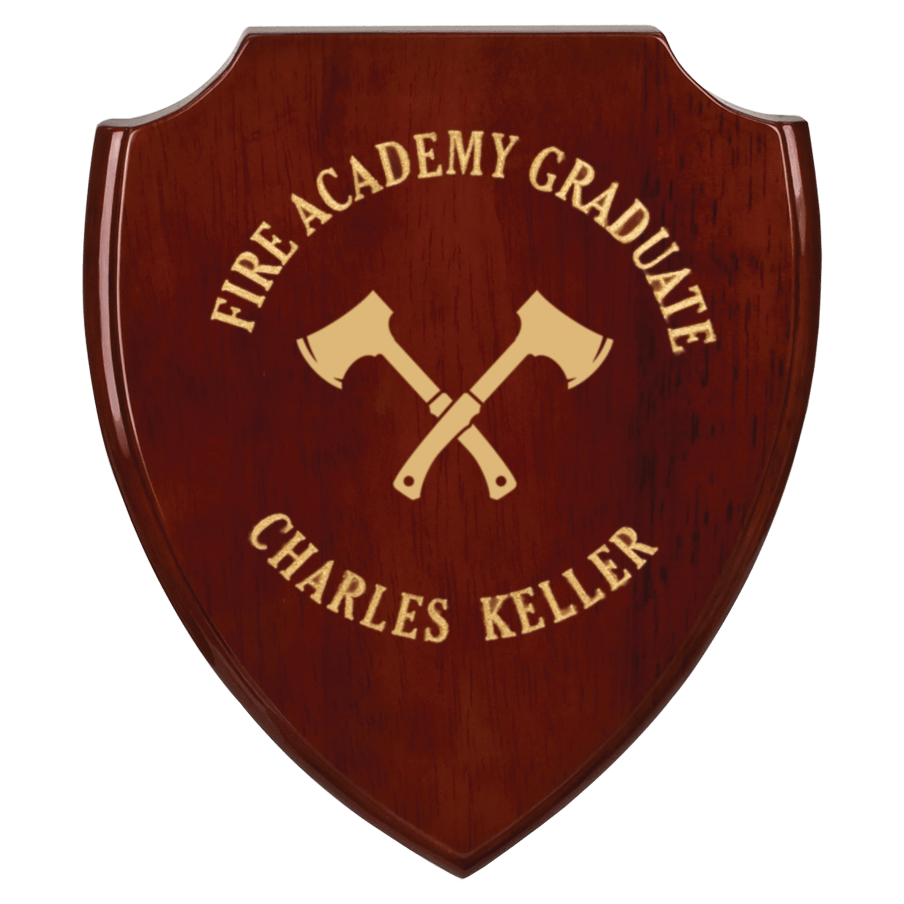 Rosewood Piano Finish Shield Plaque Award
