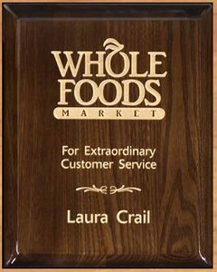 Walnut Piano Finish Plaque - Color Filled