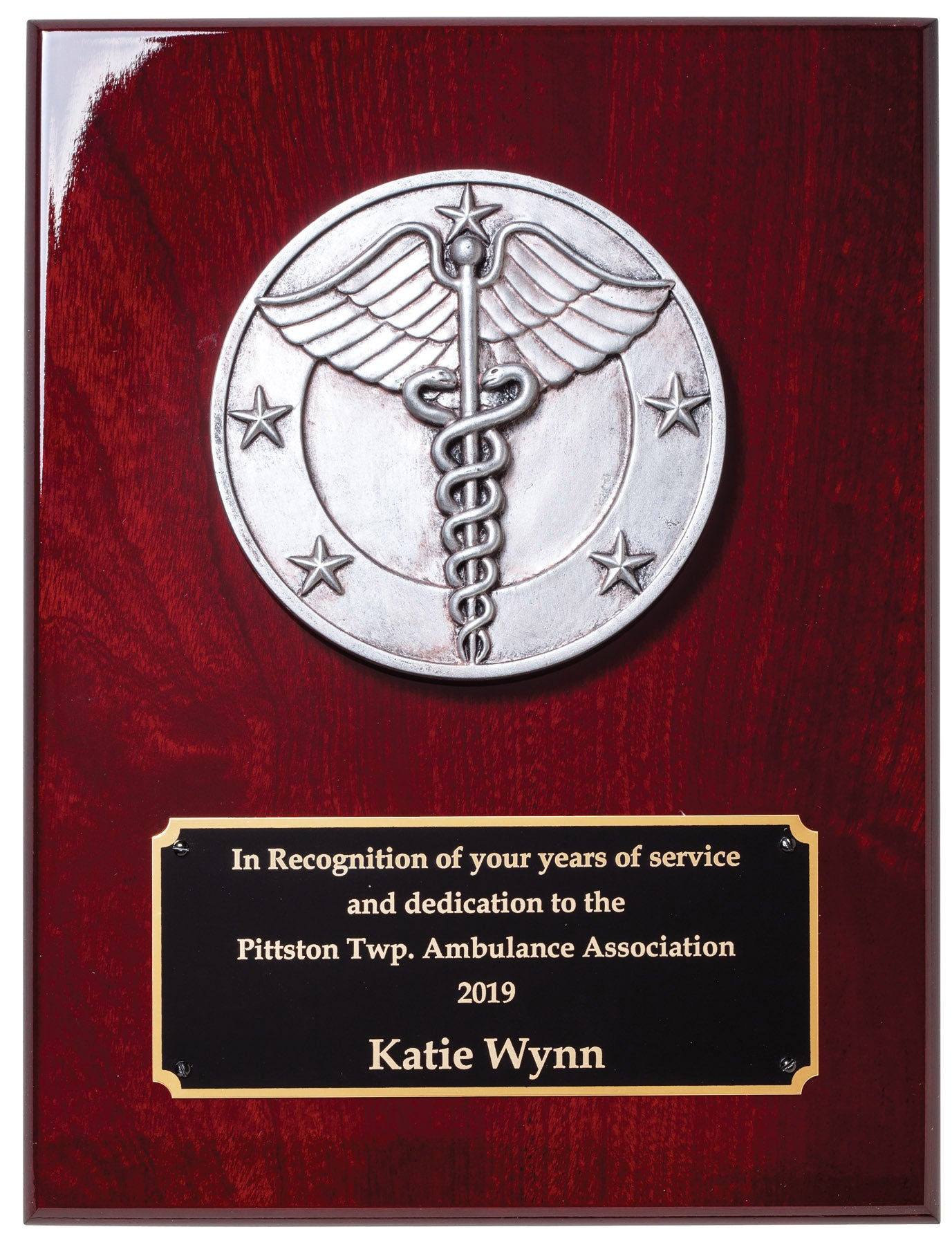 Caduceuis Rosewood Piano Finish Plaque