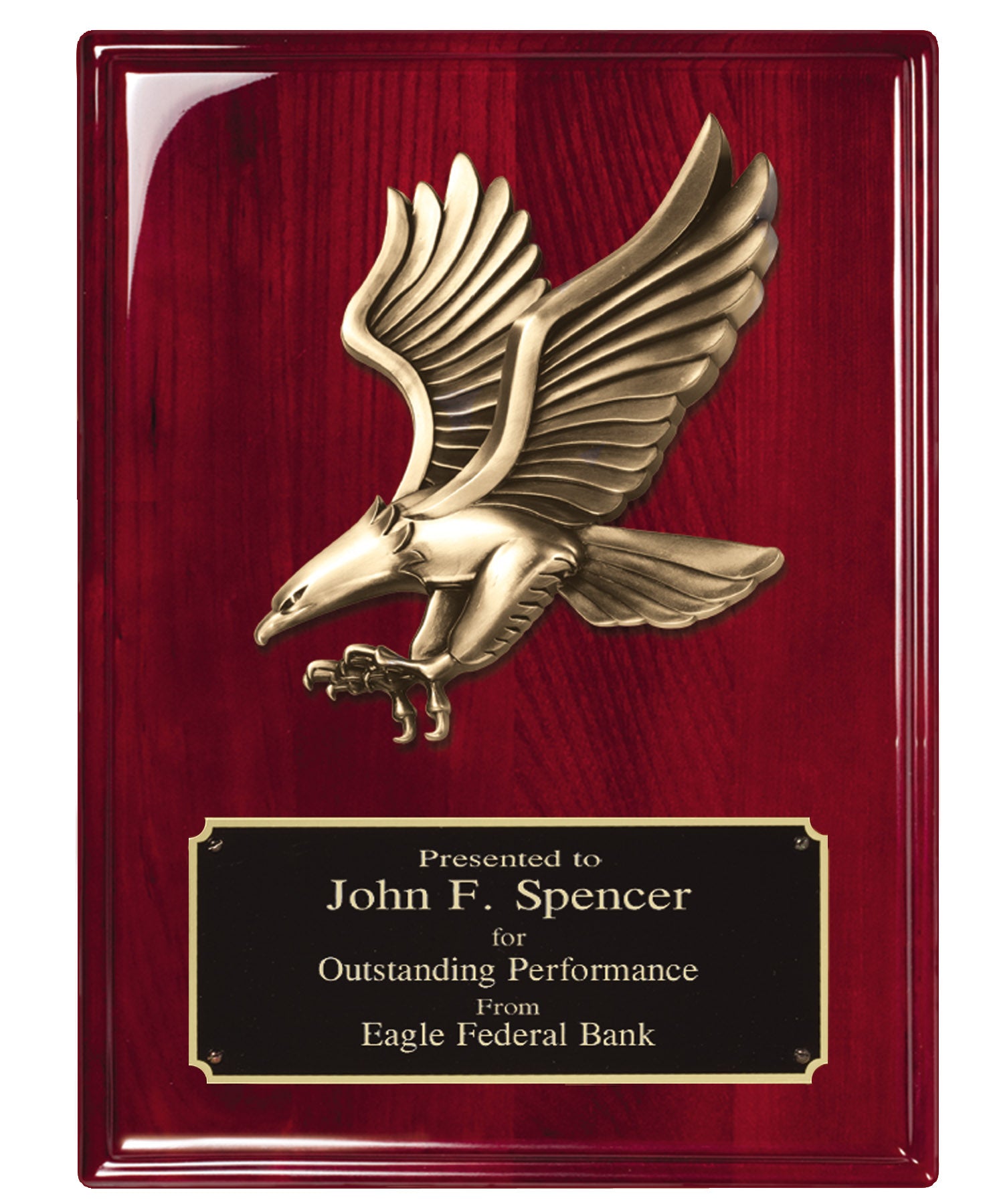 Eagle Rosewood Piano Finish Plaque