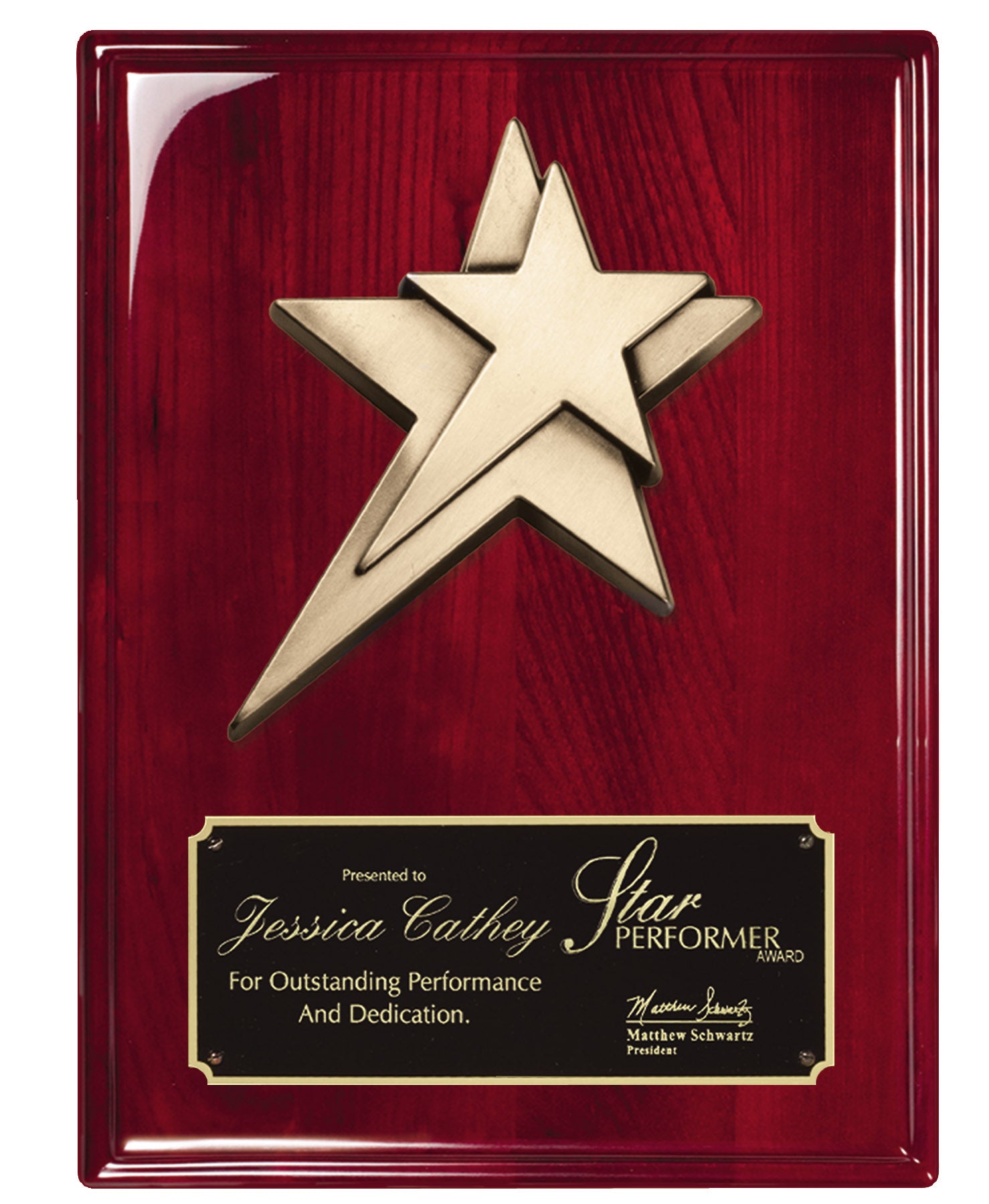 Star Rosewood Piano Finish Plaque