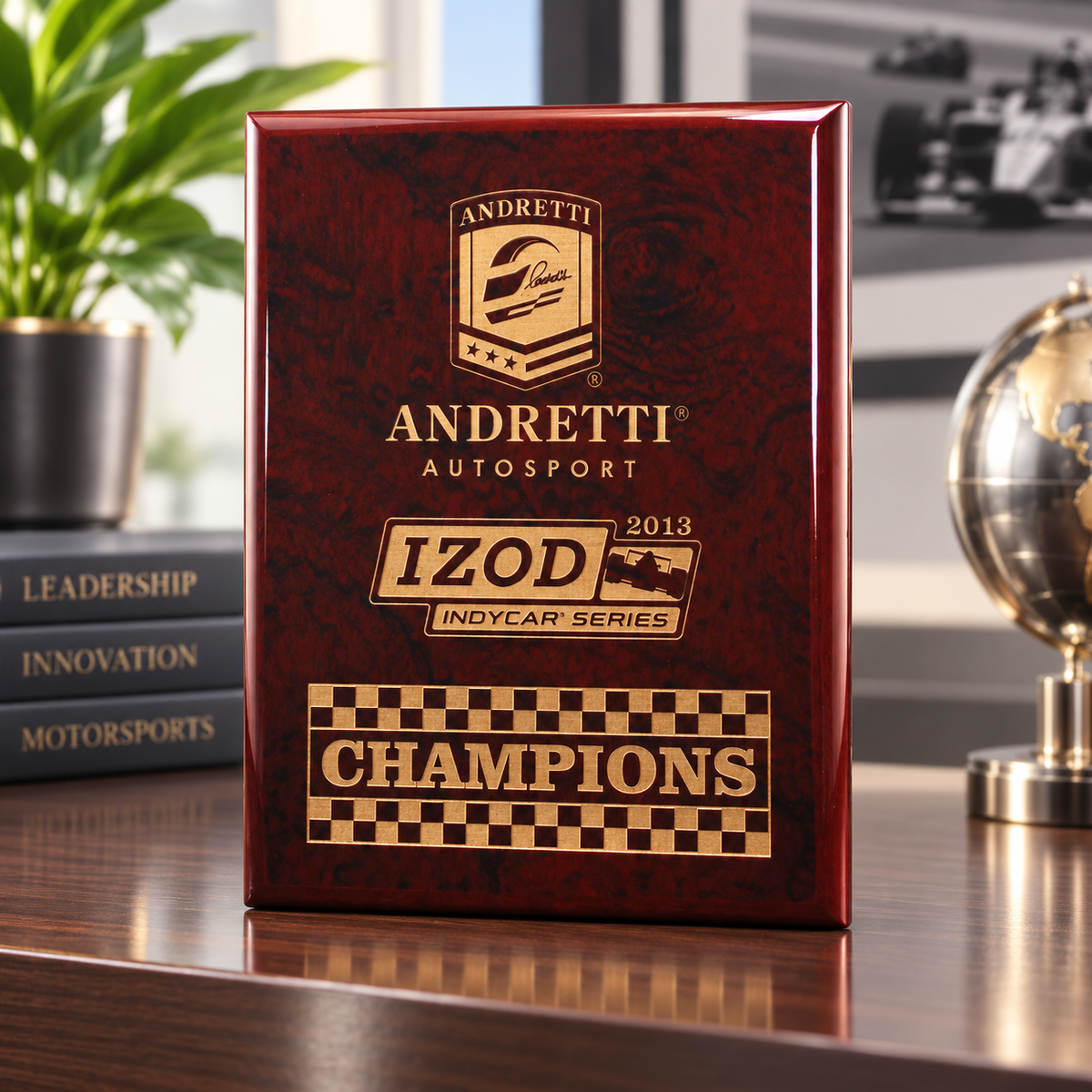 Rosewood Piano Finish Plaque - Color-Filled