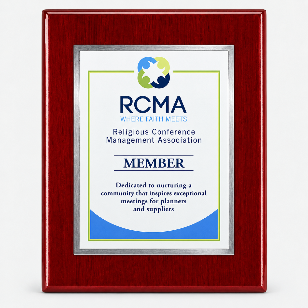 Executive Rosewood Piano Finish Plaque with Color Plate