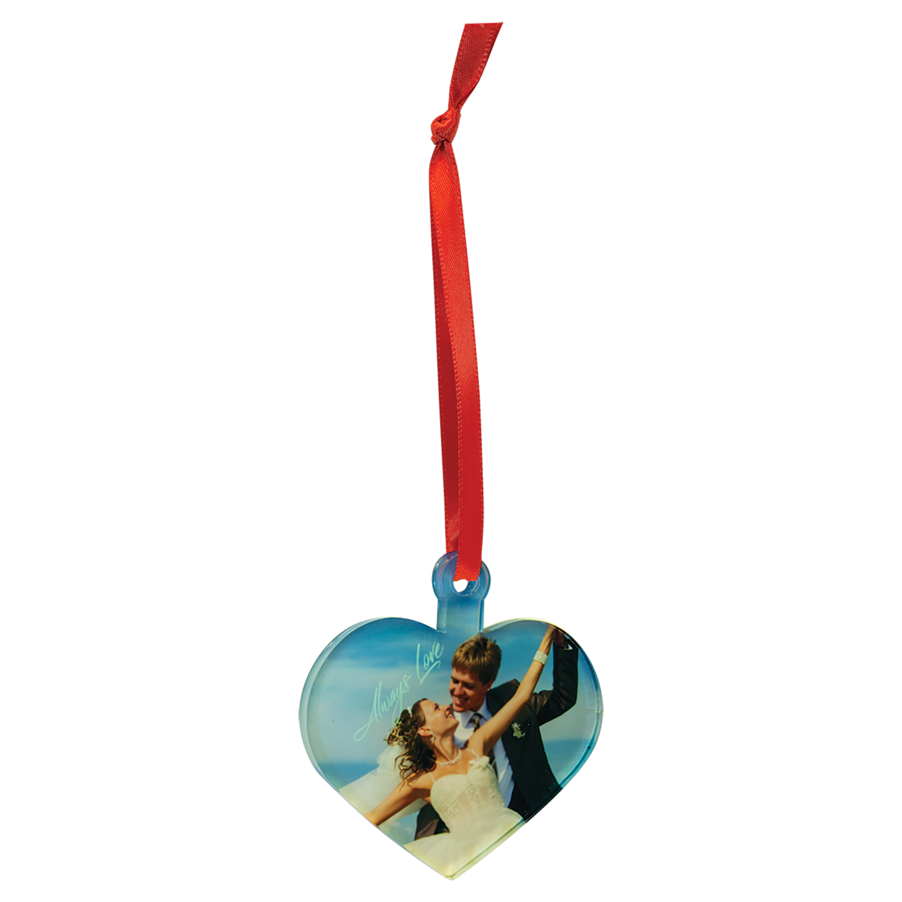 Full Color Acrylic Ornament with Red Ribbon