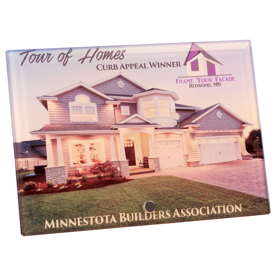 Photo Glass Plaque with Pin Stand