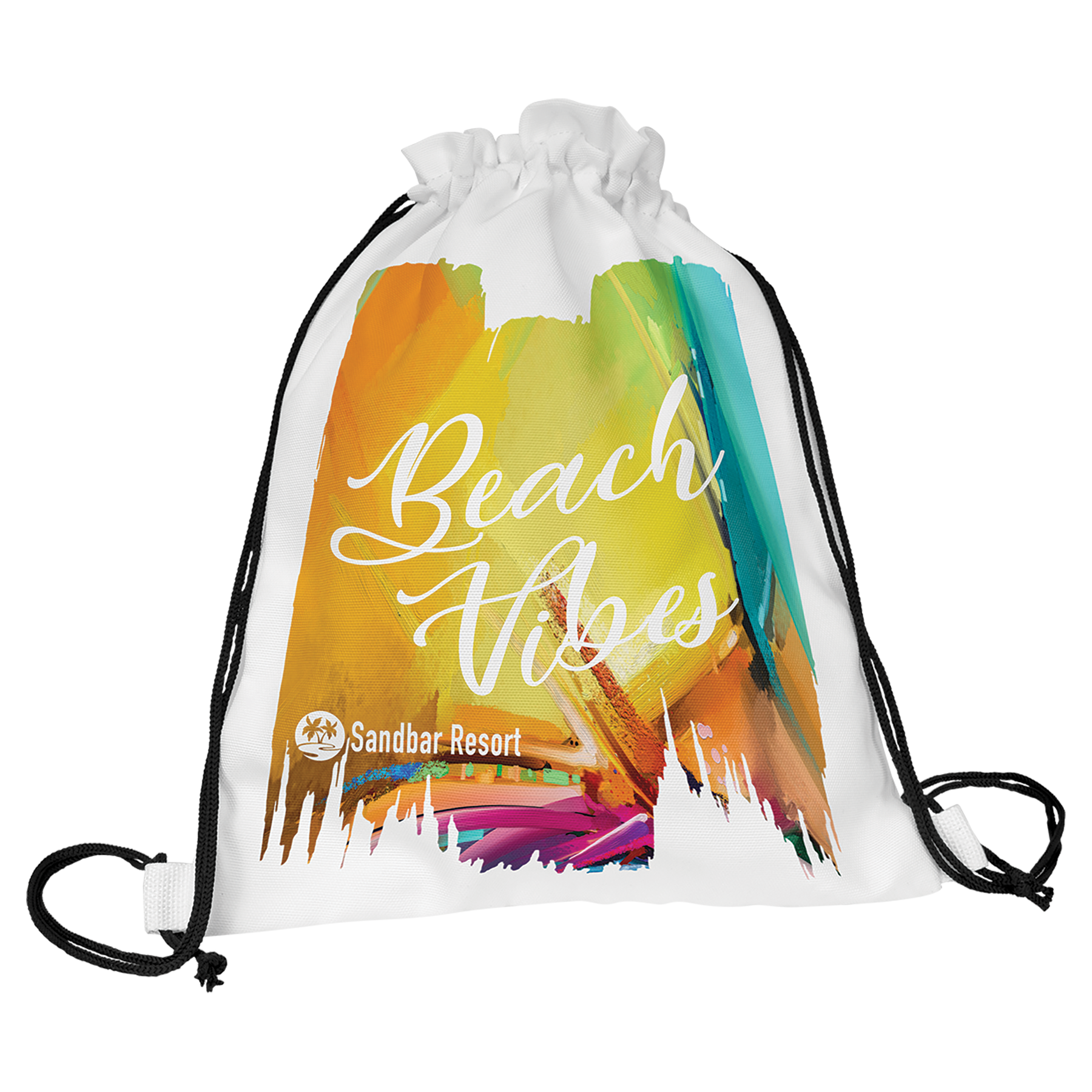 White Canvas Full Color Back Sack