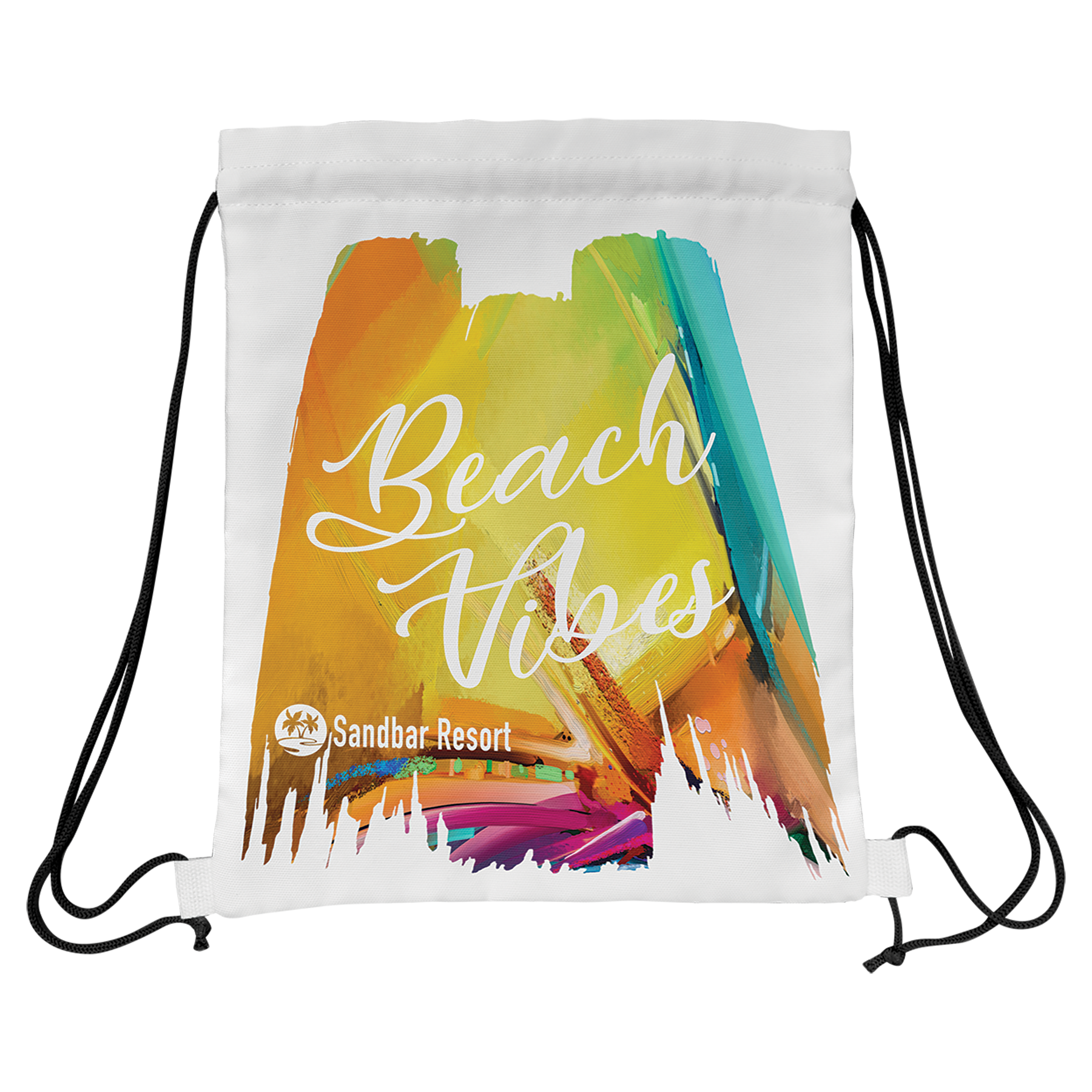 White Canvas Full Color Back Sack