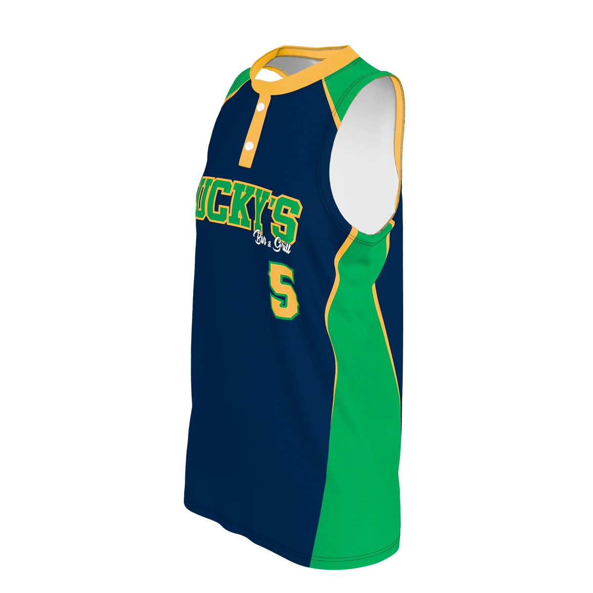 Custom Sublimated Women's & Girls' Two-Button Sleeveless Softball Jersey — supplier view 2