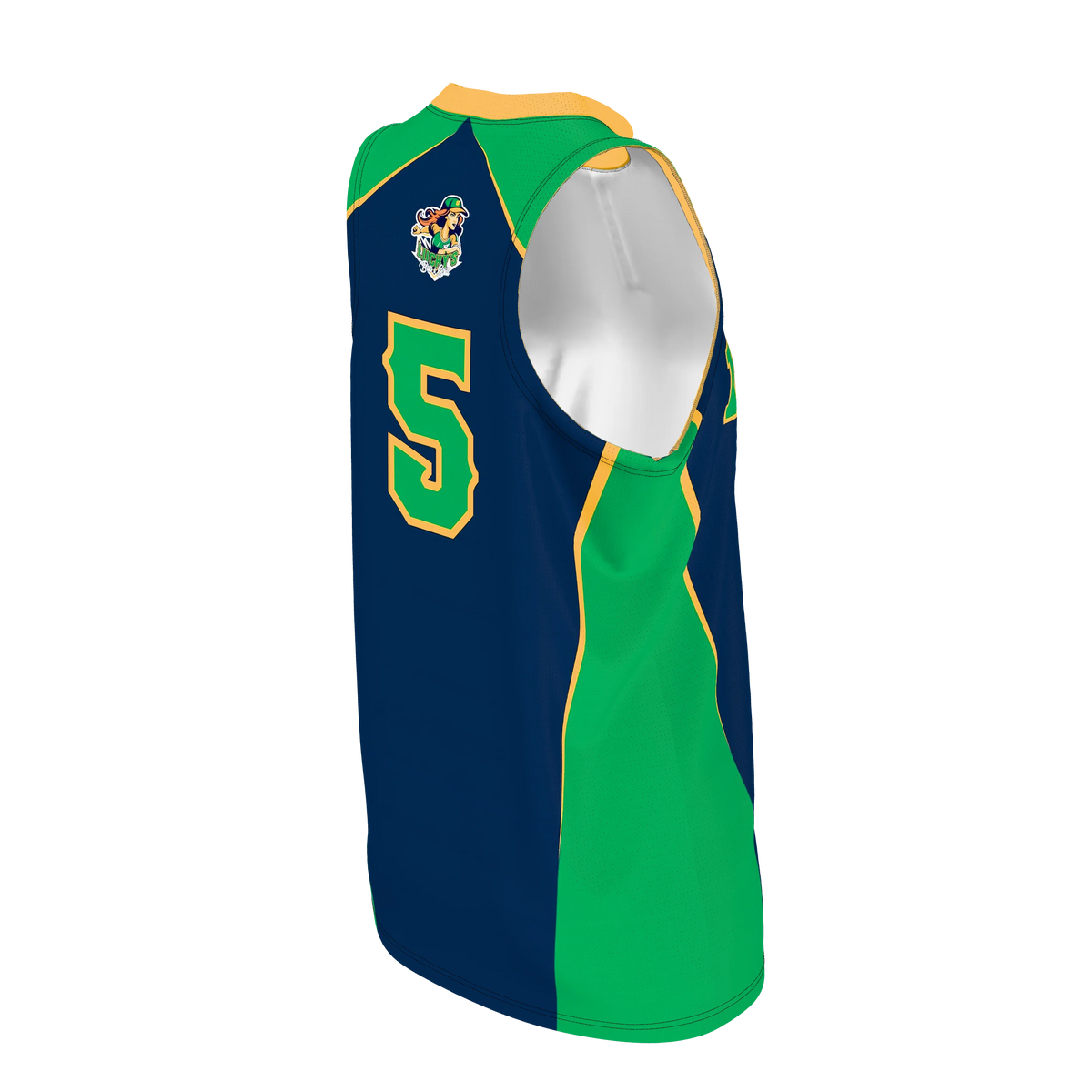 Custom Sublimated Women's & Girls' Two-Button Sleeveless Softball Jersey — supplier view 6