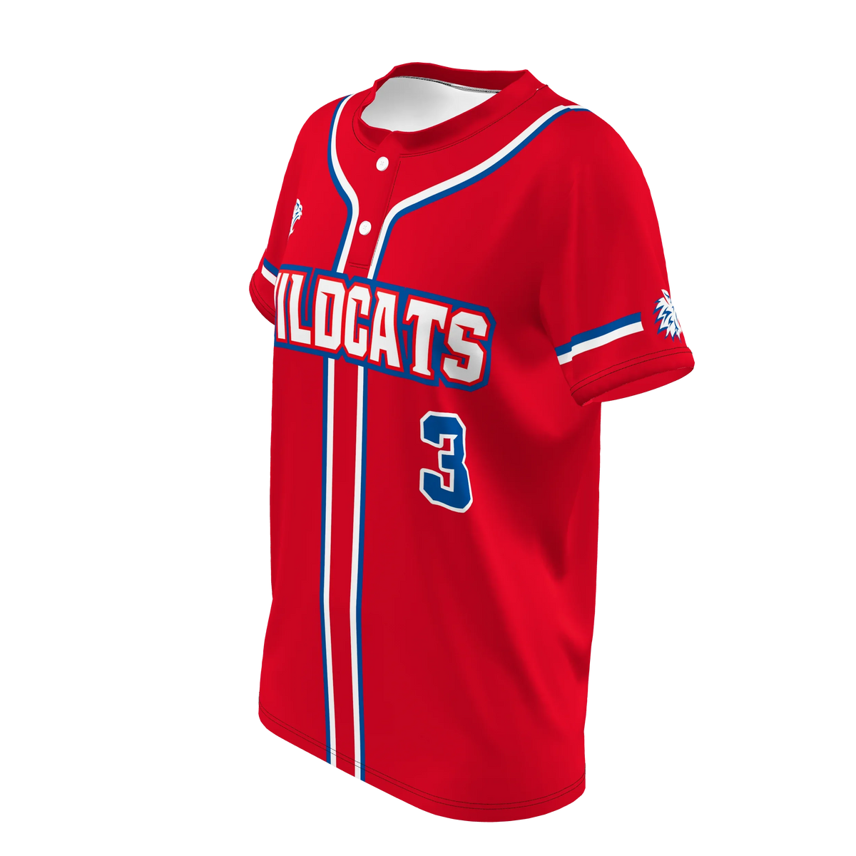Custom Sublimated Women's Short Sleeve Two-Button Shirt — softball supplier alternate view 2