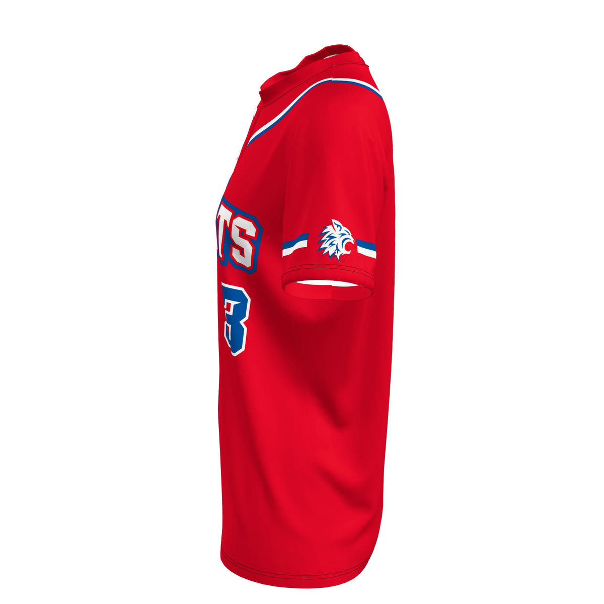 Custom Sublimated Women's Short Sleeve Two-Button Shirt — softball supplier alternate view 3