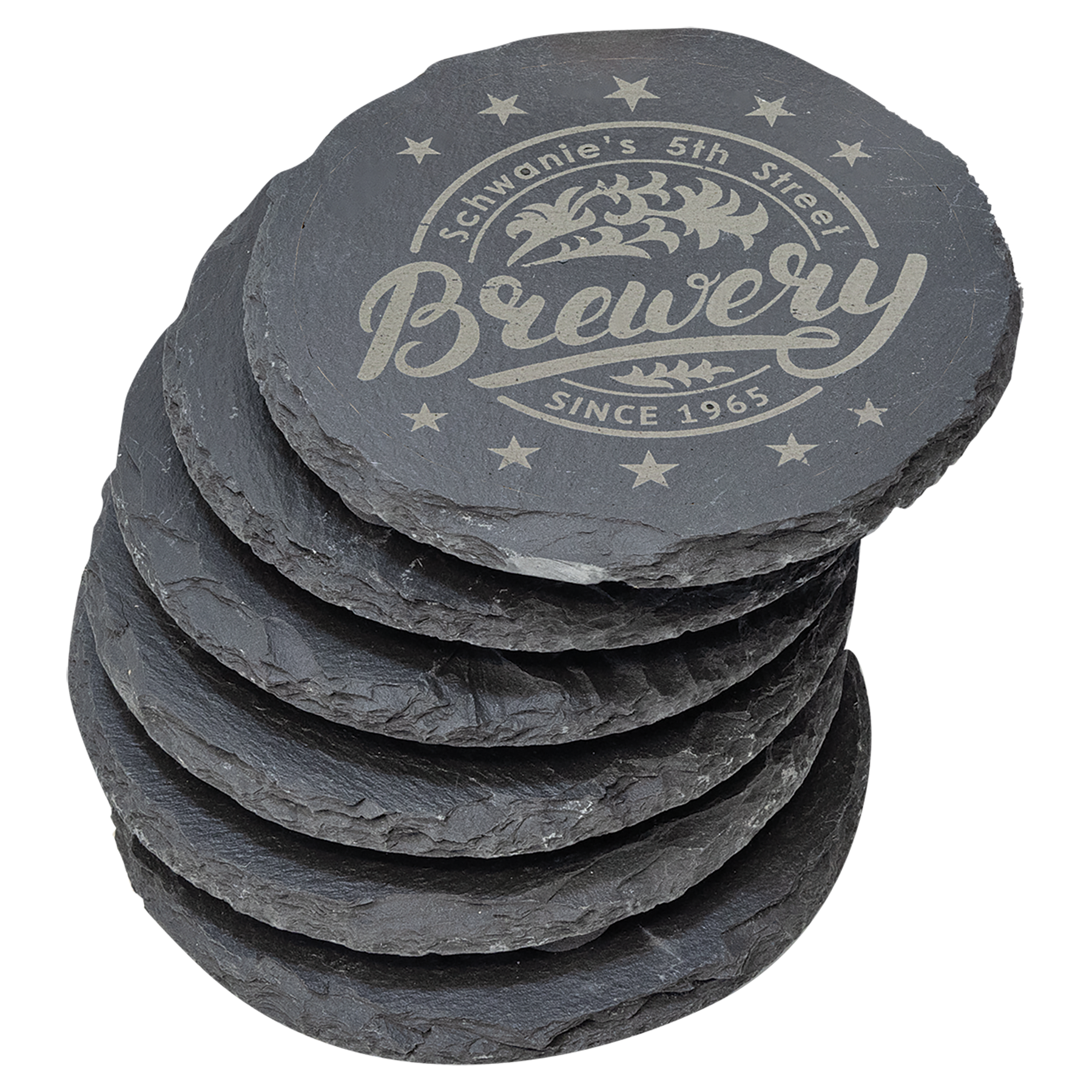 Six Piece Slate Coaster Set