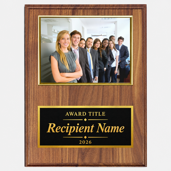 Portrait Gold Frame Plaque with Landscape Photo