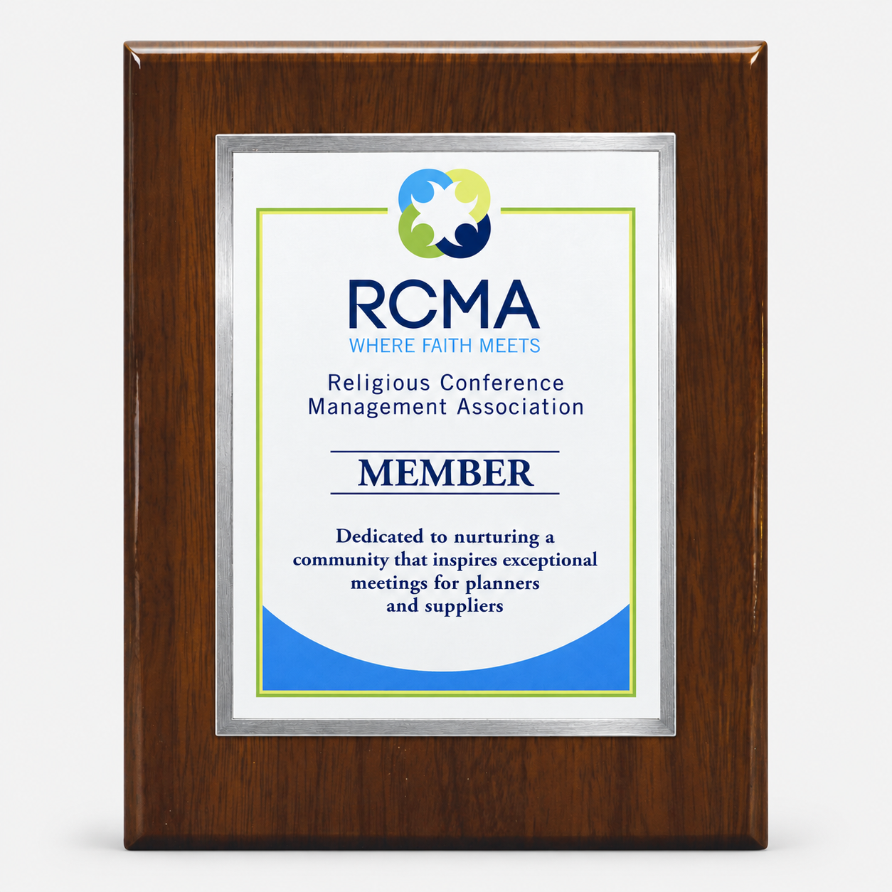 Executive Walnut Piano Finish Plaque with Color Plate