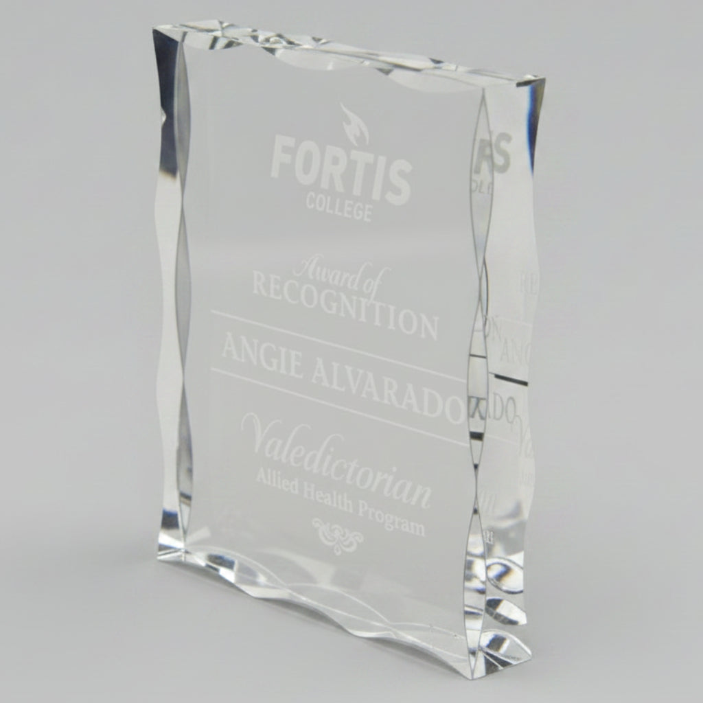 Acrylic Block with Scallop Edge