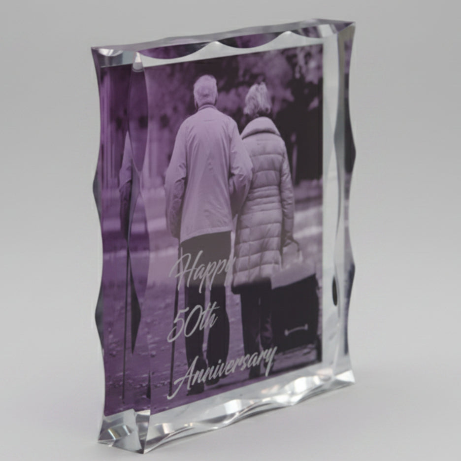 Acrylic Block with Scallop Edge