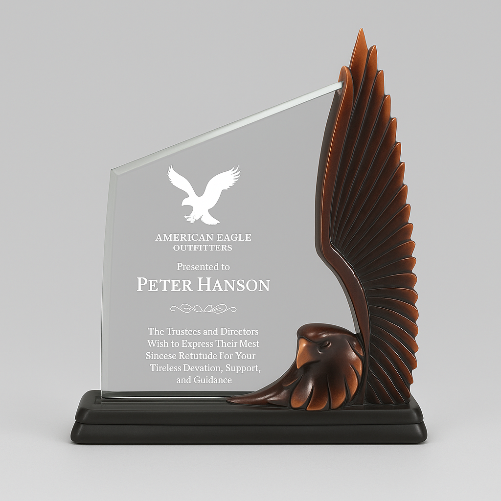 Upright Wing Eagle Acrylic Award