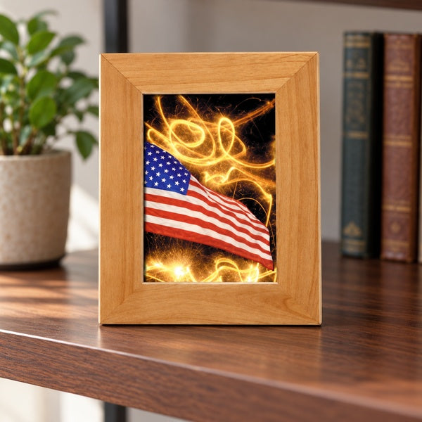 Alder Wood 5x7 Picture Frame in an office setting