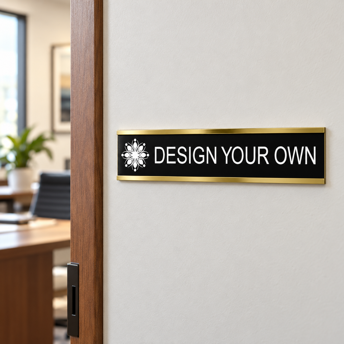 Aluminum Wall Plate — shown in an office setting