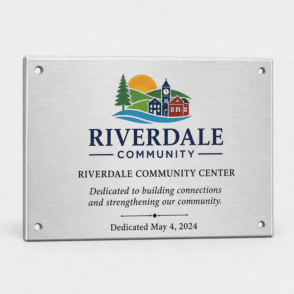 Traditional Metal Plaque - full-color printed aluminum variant