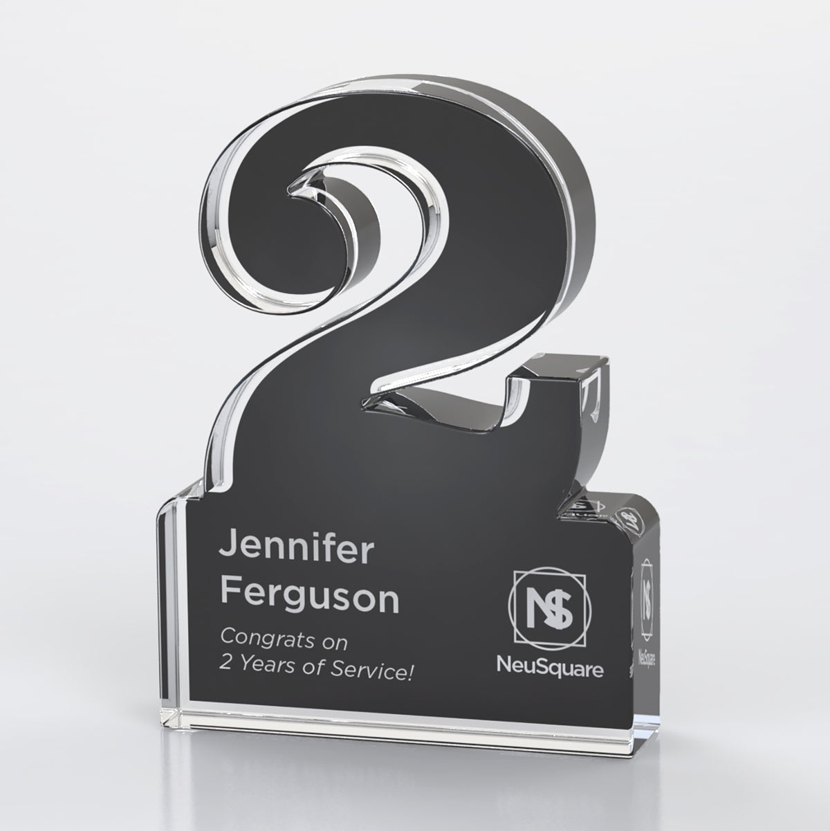 Brushed Metallic Years of Service Acrylic Award
