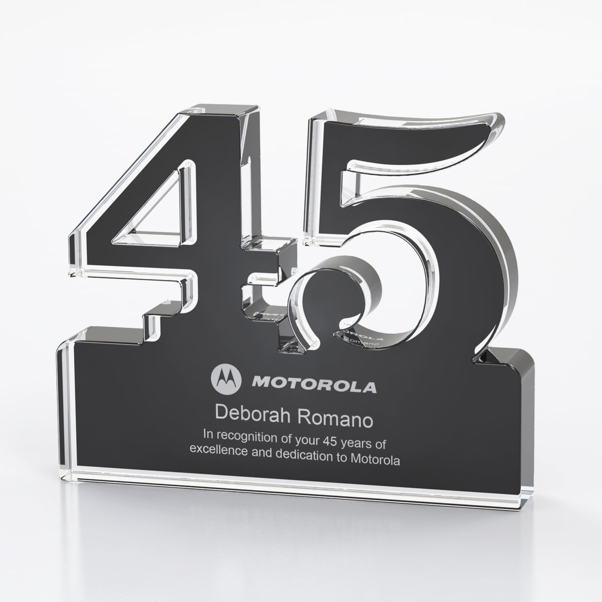 Brushed Metallic Years of Service Acrylic Award