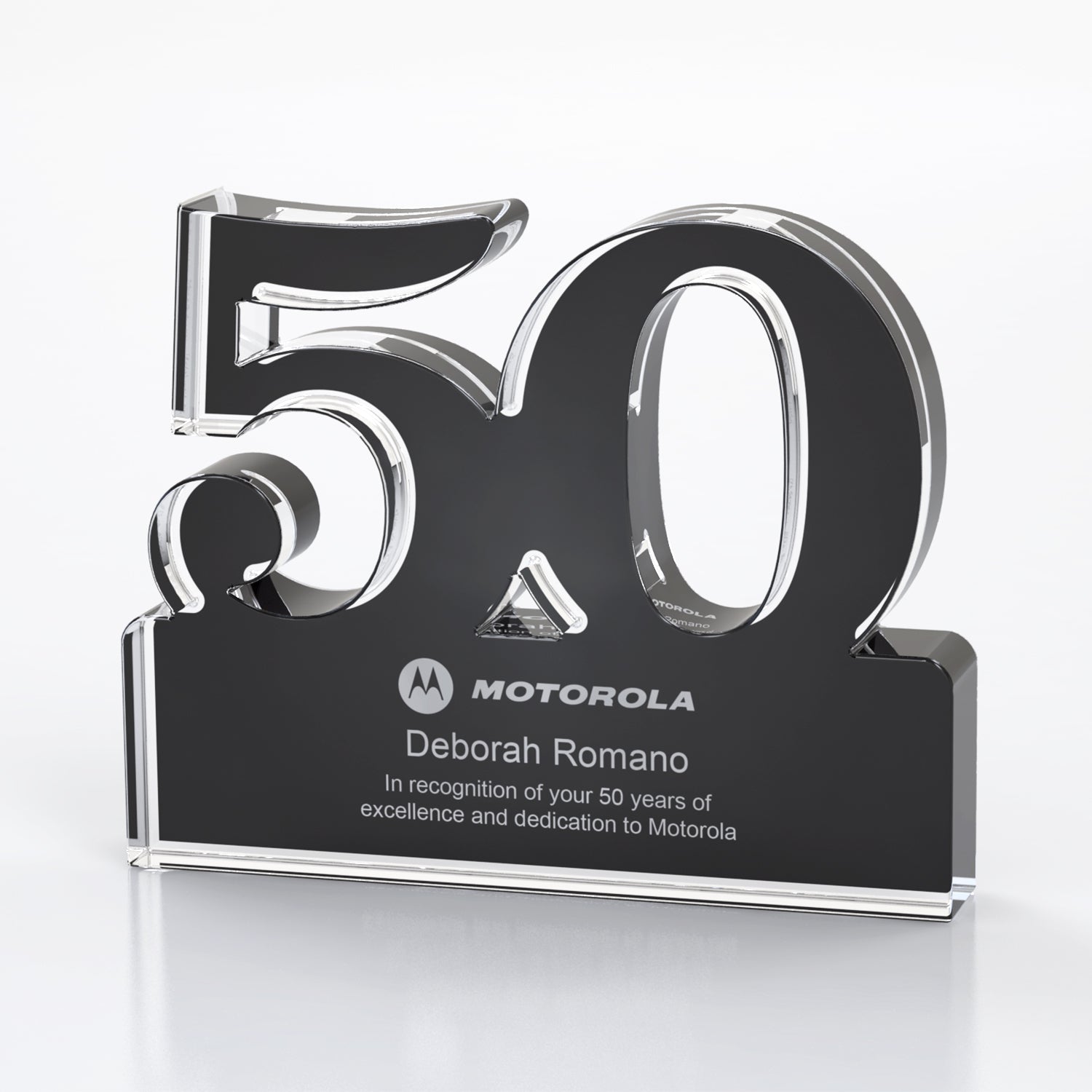 Brushed Metallic Years of Service Acrylic Award